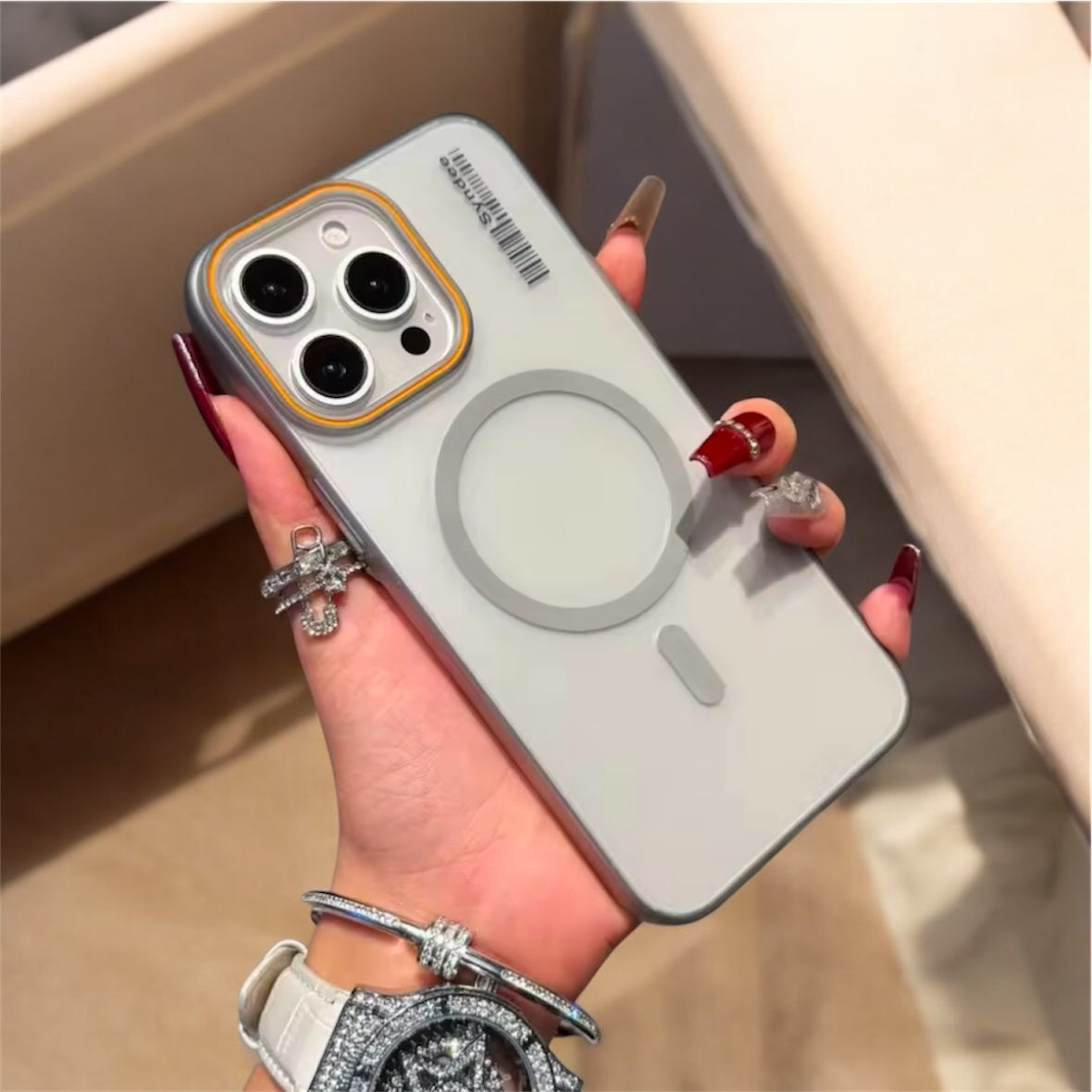 Gizmi Frosted Transparent iPhone Case with MagSafe Charging & Camera Lens Protection